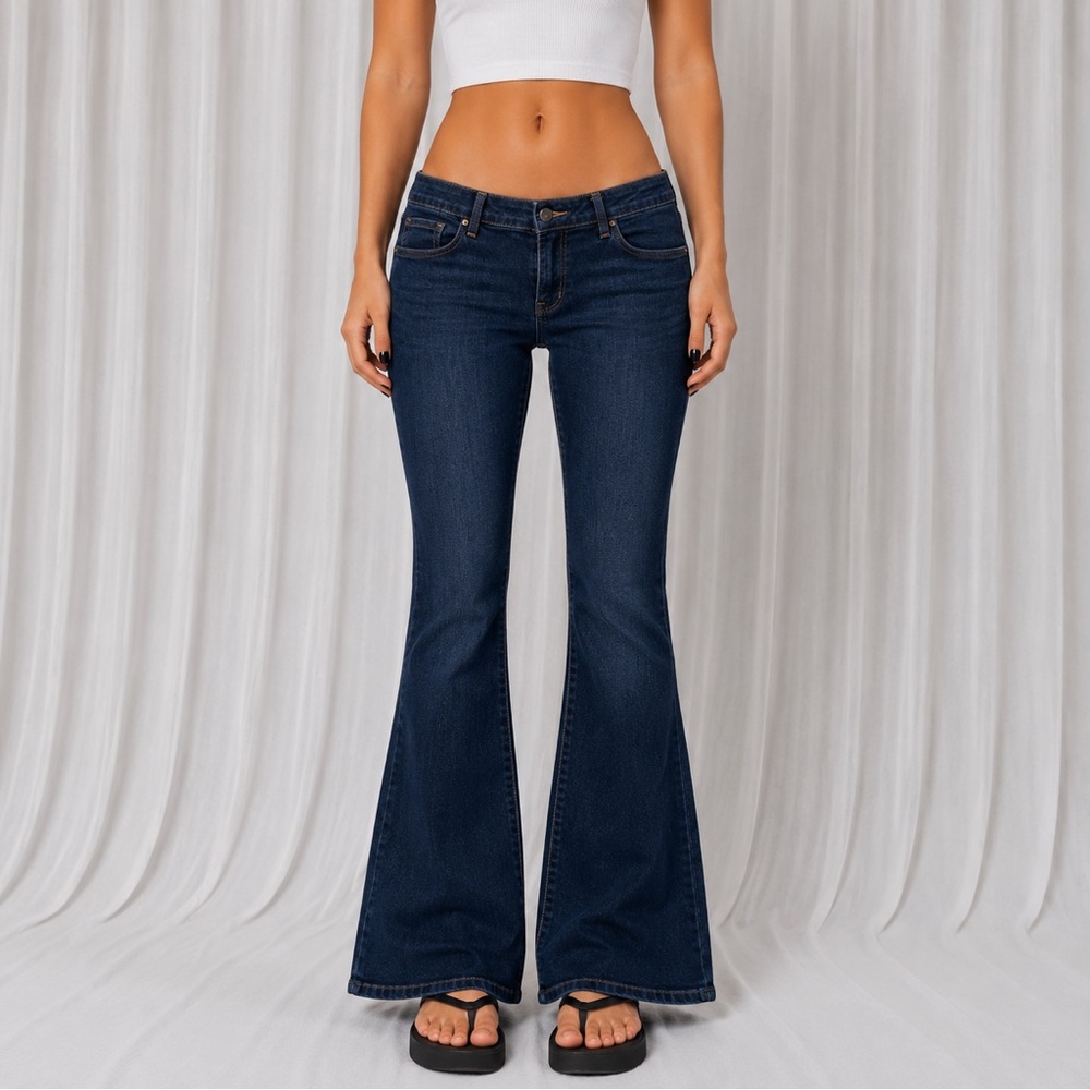 Y2K Old Navy Kicker Boot Cut Low Rise Flare Jeans 12 Short